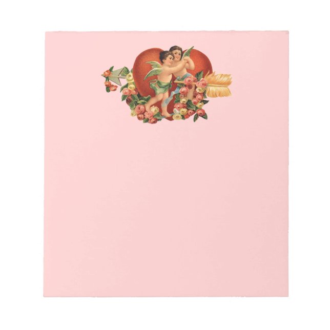 Customisable Vintage Cherubs &  Hearts Notepad (Front)