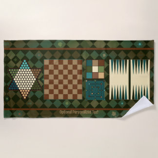 Customisable Vintage Classic Game Board Rustic  Beach Towel