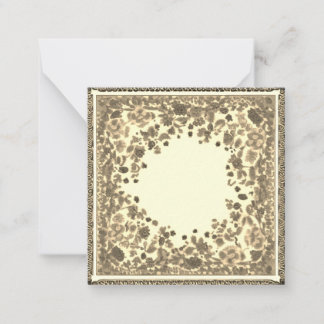 Customisable Vintage Floral Note Card Blank Inside