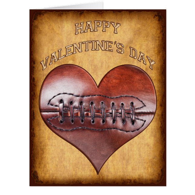 Customisable Vintage Football Valentines Day Cards (Front)