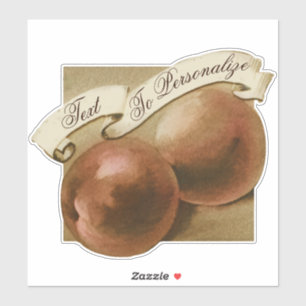 Customisable Vintage Fruit Grocery Store Peach
