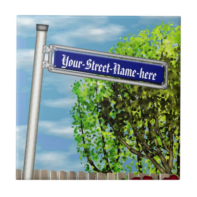 Customisable vintage German street sign - Tile (Front)