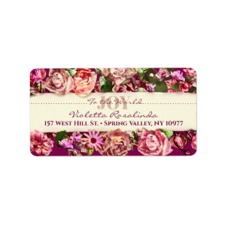Customisable Vintage Girly Floral Joy To The World Label