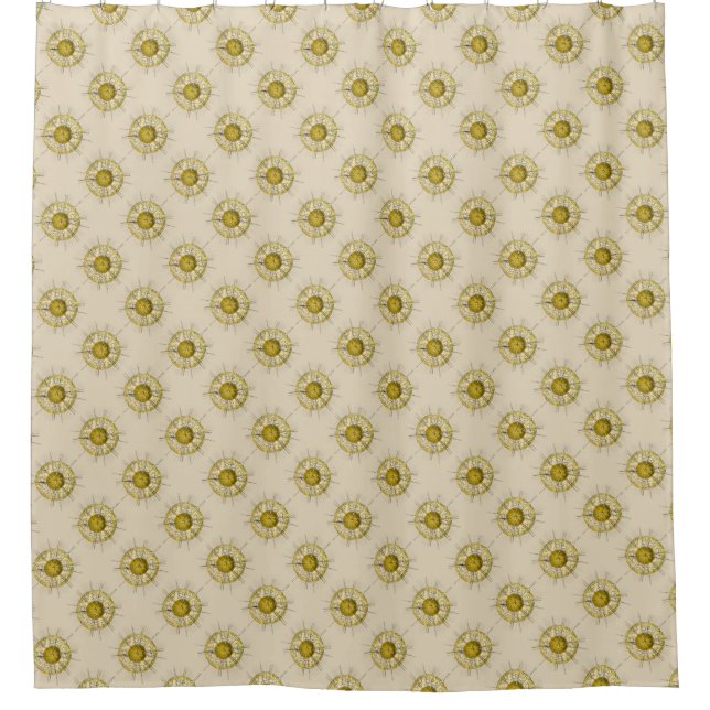 Customisable Vintage Haeckel Shower Curtain (Front)