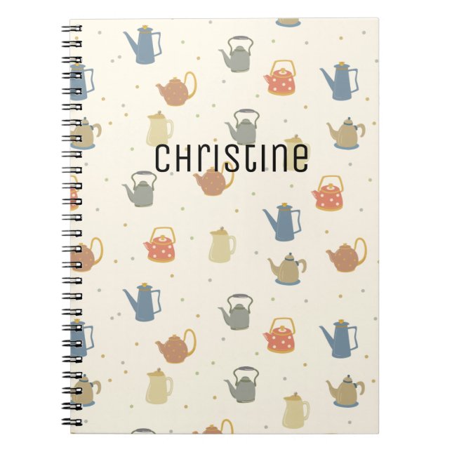 Customisable Vintage Kitchenware Pattern Planner Notebook (Front)