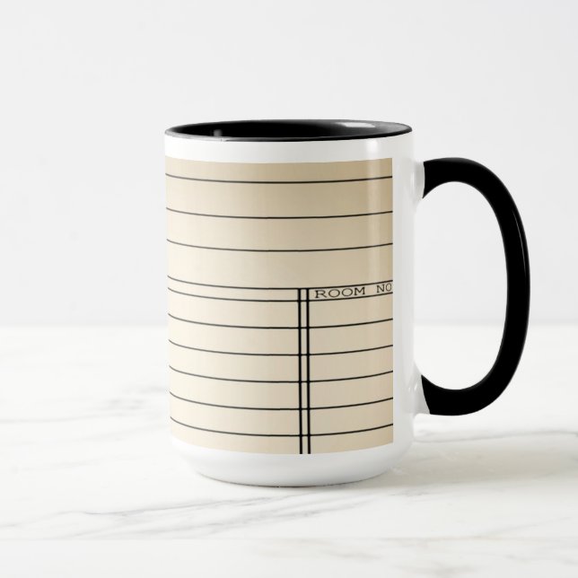 Customisable Vintage Library Book Card Coffee Mug (Right)