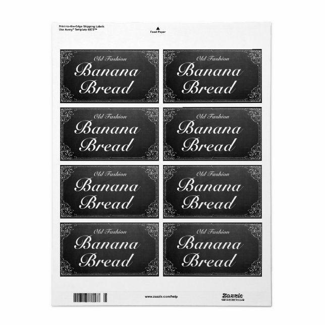 Customisable Vintage Ornate Frame Chalkboard label (Full Sheet)