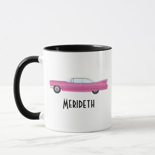 Customisable Vintage Pink Car Mug (Left)