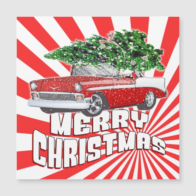 Customisable Vintage Retro Classic Car Christmas (Front)