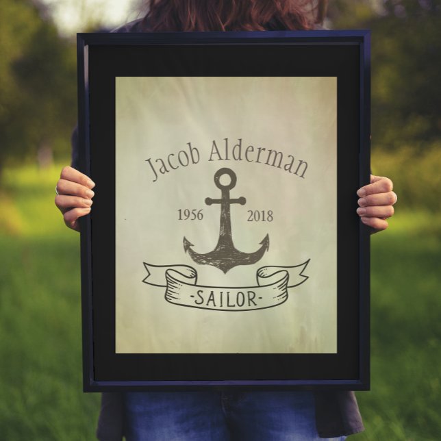 Customisable Vintage Sailor Memorial  Poster (Creator Uploaded)