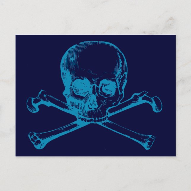 Customisable Vintage Skull & Crossbones Postcard (Front)