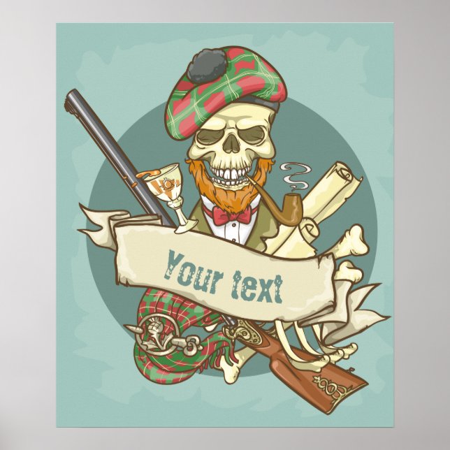 Customisable Vintage Skull Poster (Front)