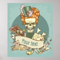 Customisable Vintage Skull Poster