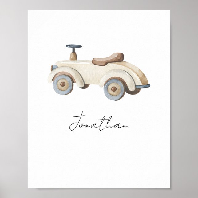 Customisable Vintage Toy Car Poster (Front)