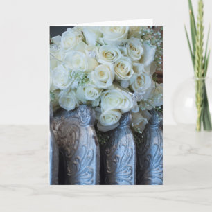 Customisable Vintage Yellow Rose Wedding Card