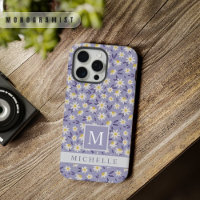 Customisable Violet Purple White Floral Pattern