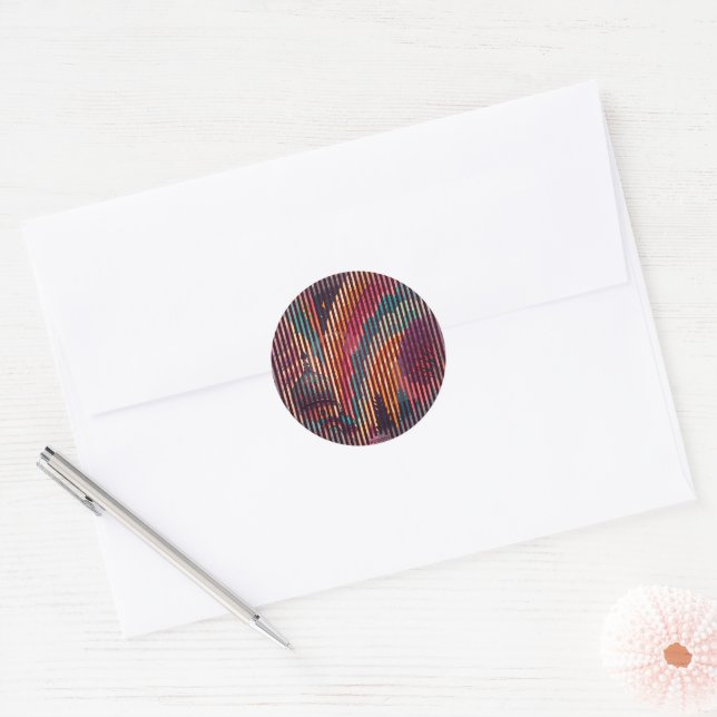 Customisable Vivid Striped Art Sticker (Envelope)