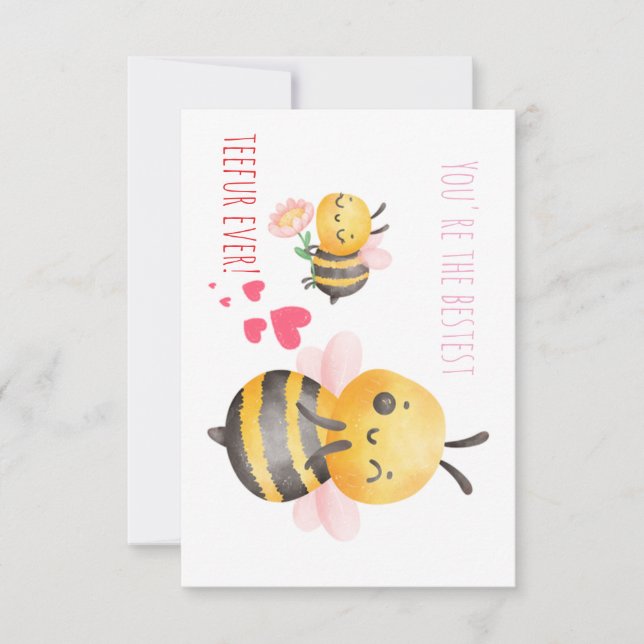 Customisable Watercolor Bee Teacher Thank You Card (Front)