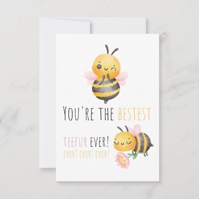 Customisable Watercolor Bee Teacher Thank You Card (Front)
