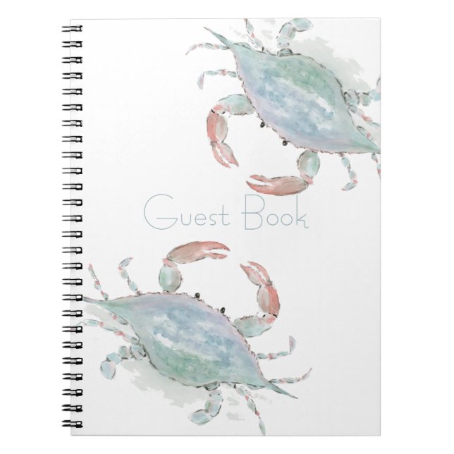Customisable Watercolor Coastal Crab Notebook (Front)