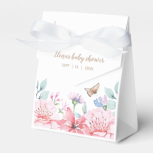 Customisable Watercolor Floral Butterfly Favour Bo Box