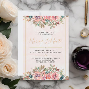 Customisable Watercolor Floral Wedding Invitation