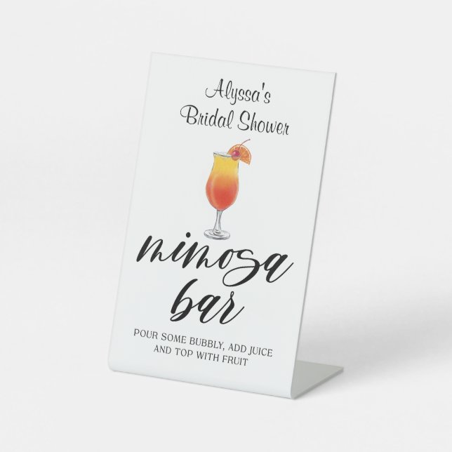 Customisable Watercolor Mimosa Bar Sign (Front)
