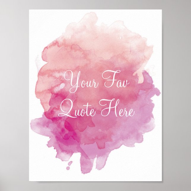 Customisable Watercolor Quote Poster (Front)