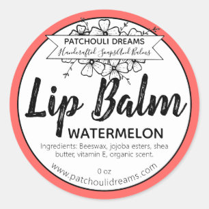 Customisable Watermelon Lip Balm Label Handmade
