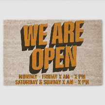 Customisable We Are Open Sign with Hours