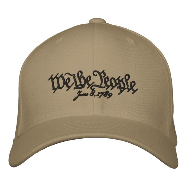 Customisable We the People FlexFit Embroidered Hat (Front)