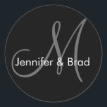 Customisable Wedding Bride Groom Monogram Sticker<br><div class="desc">by Elke Clarke©2009. More designs available at WhiteWhimsicalWeddings.com or WhiteWhimsicalWeddings.blogspot.com Customise with you personal information and preferred colours.</div>