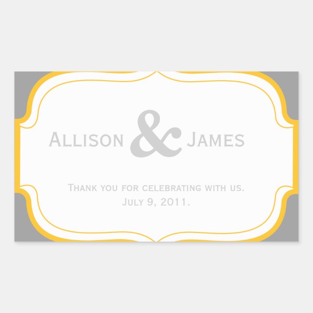 Customisable Wedding Favour Label Sticker (Front)