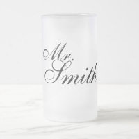 Customisable wedding gift frosted beer mug