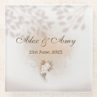 Customisable Wedding Glass Coaster