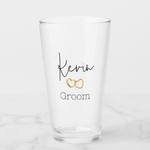 Customisable Wedding Groom Glass Tumbler