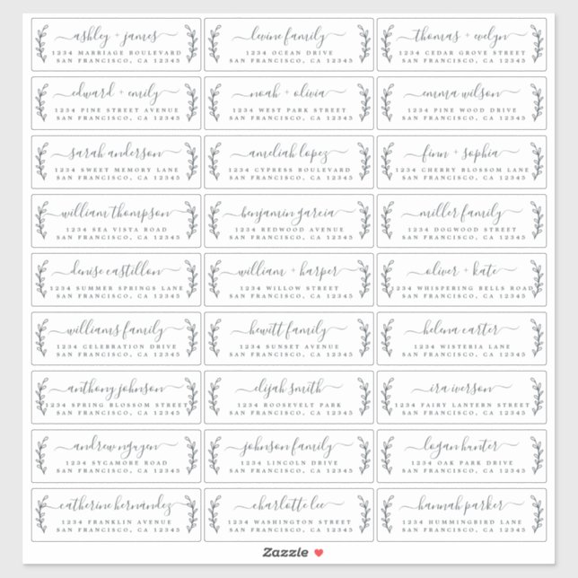 Customisable Wedding Guest Address Labels (Sheet)