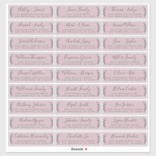 Customisable Wedding Guest Address Labels