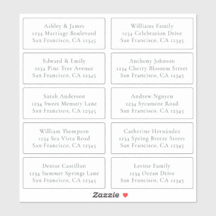 Customisable Wedding Guest Address Labels