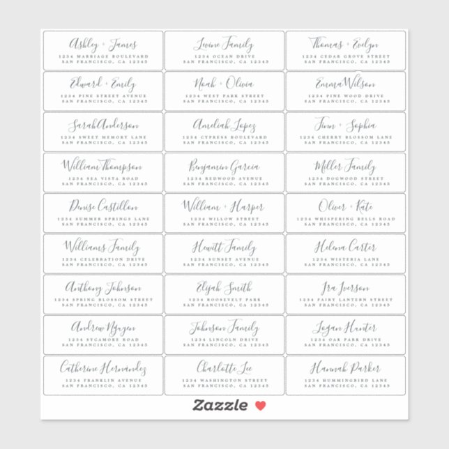 Customisable Wedding Guest Address Labels (Sheet)