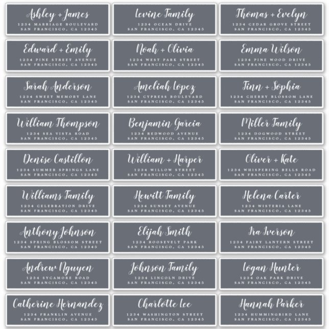 Customisable Wedding Guest Address Labels (Front)