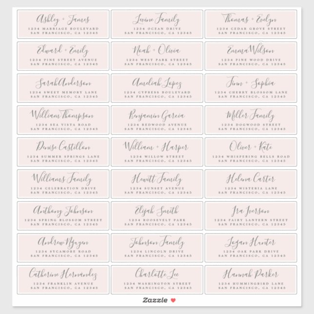Customisable Wedding Guest Address Labels (Sheet)