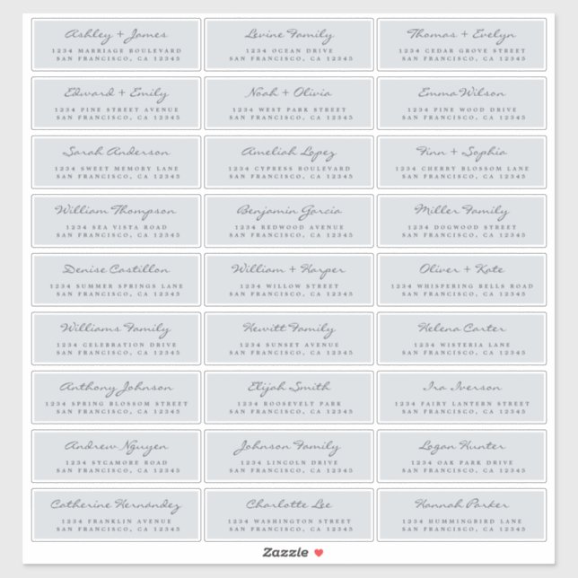 Customisable Wedding Guest Address Labels (Sheet)