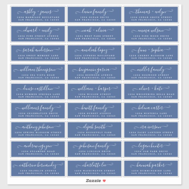 Customisable Wedding Guest Address Labels (Sheet)