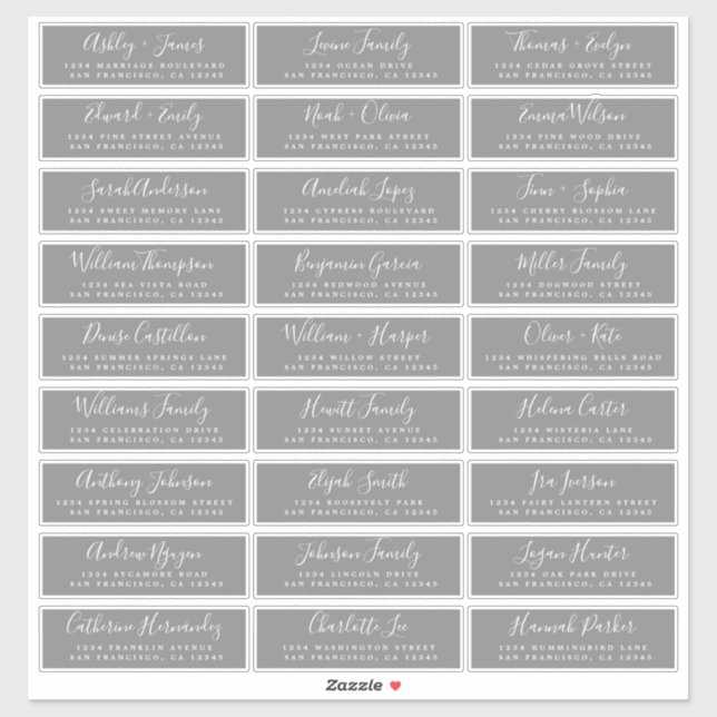 Customisable Wedding Guest Address Labels (Sheet)