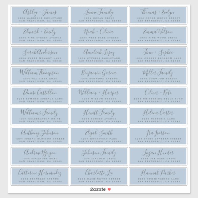 Customisable Wedding Guest Address Labels (Sheet)