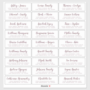 Customisable Wedding Guest Address Labels