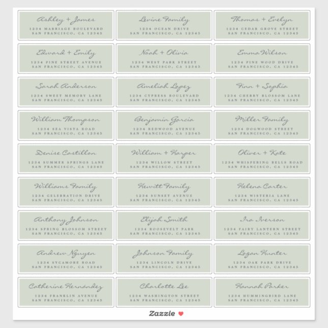 Customisable Wedding Guest Address Labels (Sheet)