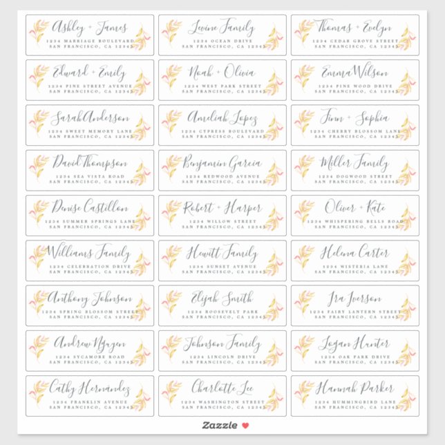 Customisable Wedding Guest Address Labels (Sheet)
