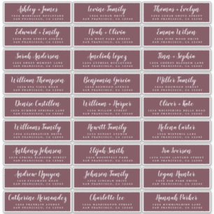 Customisable Wedding Guest Address Labels